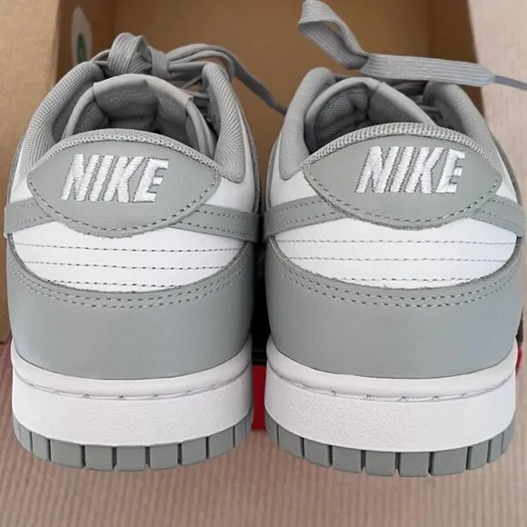 Nike dunk low grey and white women's sports shoes