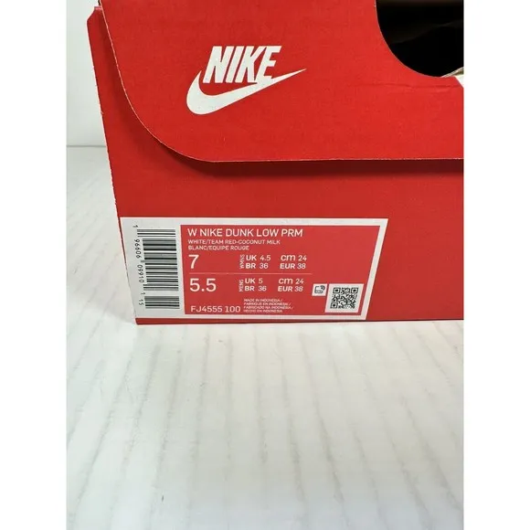 Nike Dunk Low Premium Vintage Red Size 7W FJ4555-100 IN HAND READY TO SHIP
