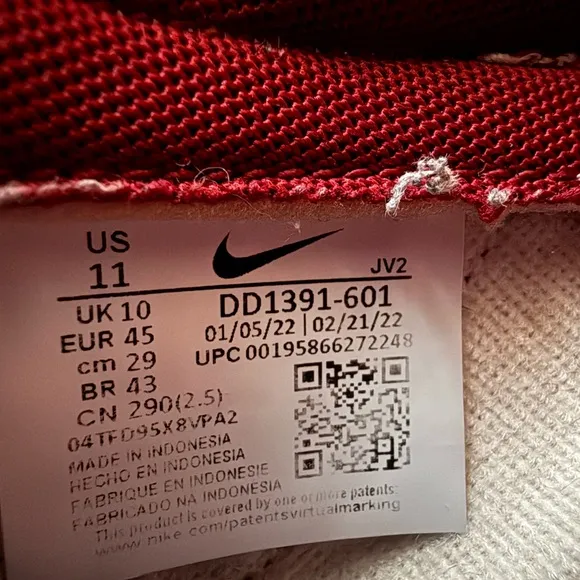 Nike Dunk Low - Team Red/White, Size 11