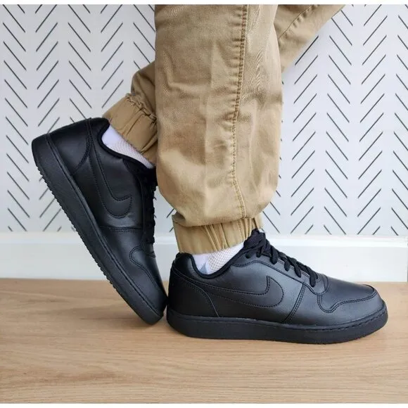 🤩Nike Ebernon Low Triple Black Athletic Basketball Men Shoes Sz 8.5 AQ1775-003