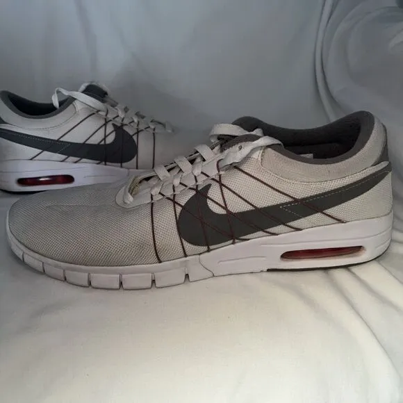 Nike Eric Koston Max SB Summit White Gray Red Mens Size 11 Style 855678-101