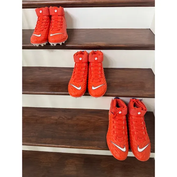 Nike Football Cleats Alpha Menace Pro 3 Orange Clemson Paw Size 14
