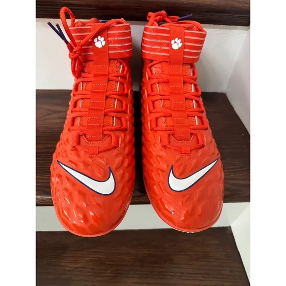 Nike Football Cleats Alpha Menace Pro 3 Orange Clemson Paw Size 14