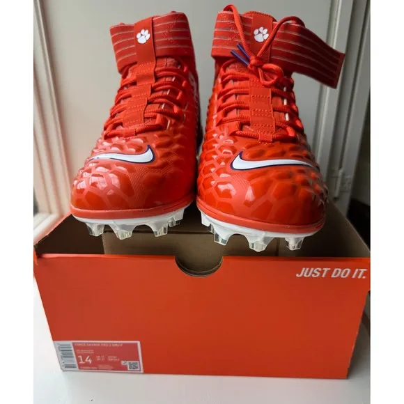 Nike Football Cleats Alpha Menace Pro 3 Orange Clemson Paw Size 14