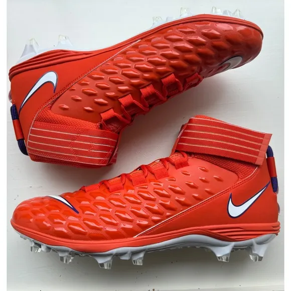 Nike Football Cleats Alpha Menace Pro 3 Orange Clemson Paw Size 14