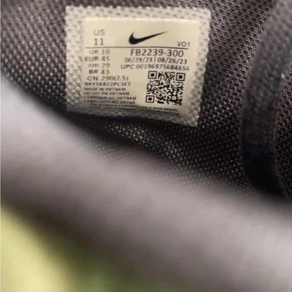 Nike Gray and Green Athletic Shoes