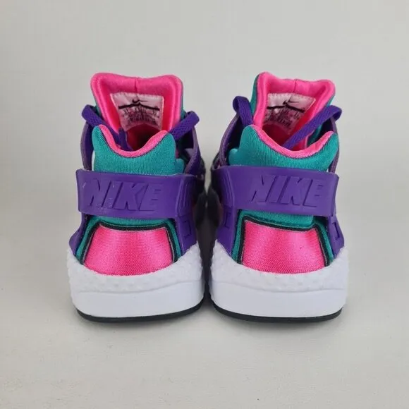 Nike Huarache Run Now Green Purple Sneaker KIDS Shoe SZ 5Y=6.5 Womens