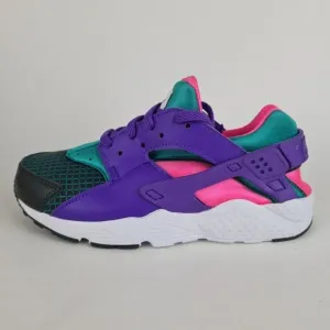 Nike Huarache Run Now Green Purple Sneaker KIDS Shoe SZ 5Y=6.5 Womens