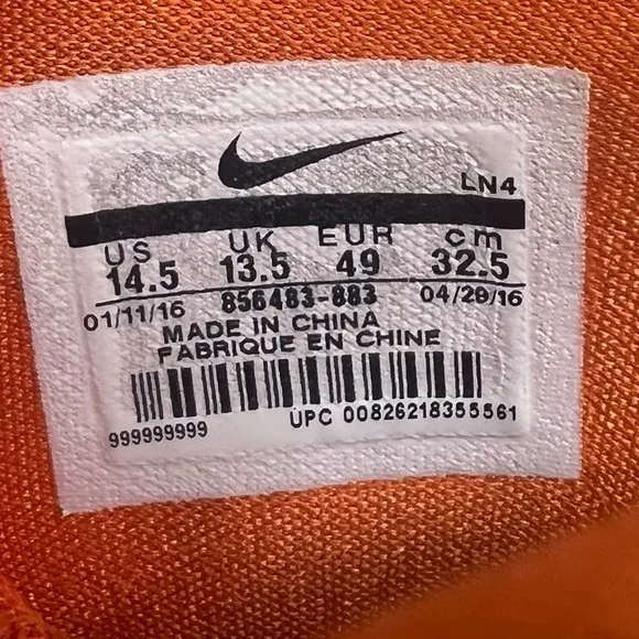Nike Hyperdunk 2016 TB Team Orange - Size 14.5 in EUC (considering age) RARE