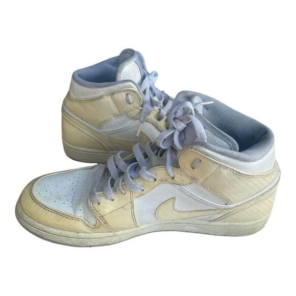 Nike. Jordan 1 Fat White Wolf High Top Sneakers Size 10.5