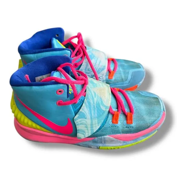 NIKE Kyrie 6 Basketball Bright Colors High-top Sneakers CZ4686-409 Shoes Y 4,5