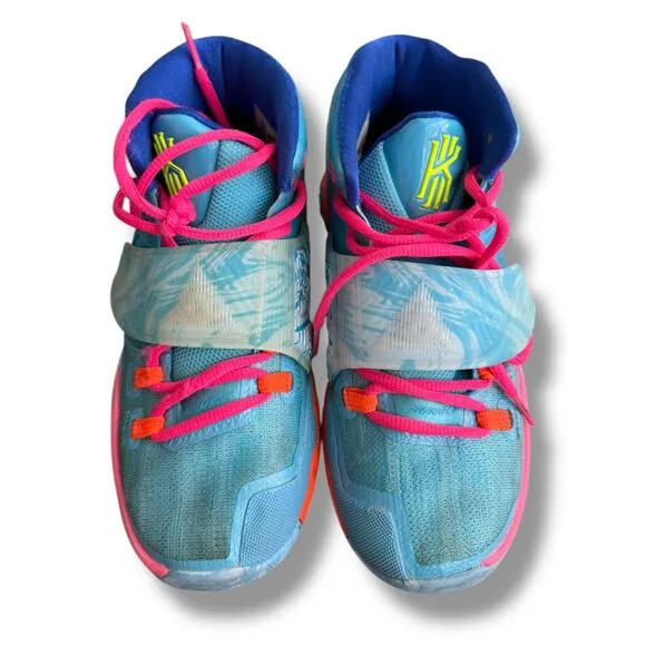 NIKE Kyrie 6 Basketball Bright Colors High-top Sneakers CZ4686-409 Shoes Y 4,5