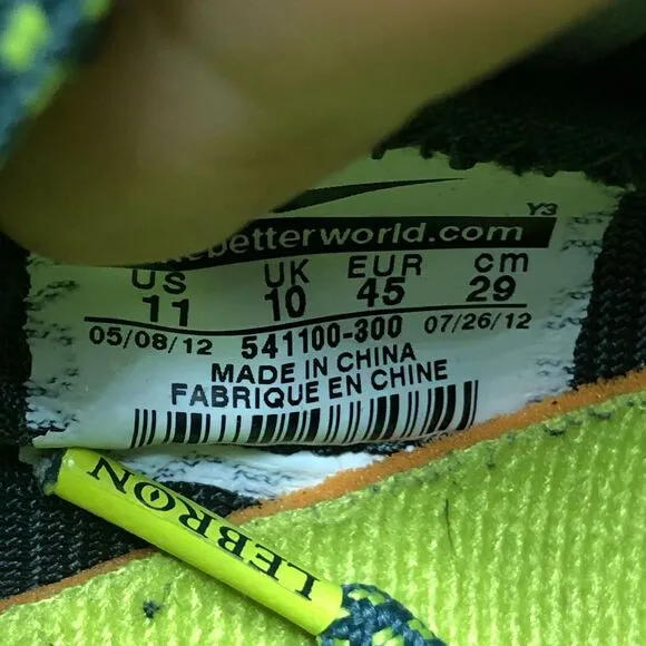 Nike LeBron 10 Dunkman 'Seaweed/Atomic Green' Basketball Shoes Mens 11‎ High Top