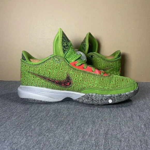 Nike Lebron XX 20 GS Stocking Stuffer Shoes Grinch Youth US 7Y DQ8646-300