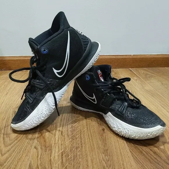 Nike Mens Kyrie 7 Brooklyn Nets 2020 Size 8.5 Black Air Zoom Sneakers Basketball