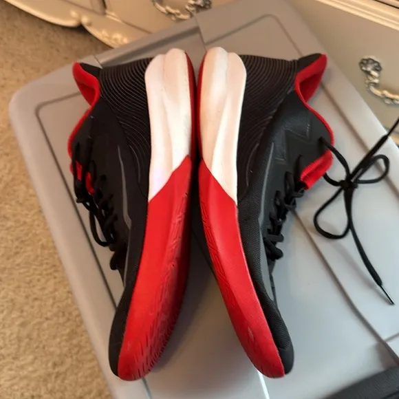Nike Men’s Precision 4 Basketball Shoe, Black Red White, Size 14.  CK1069-005