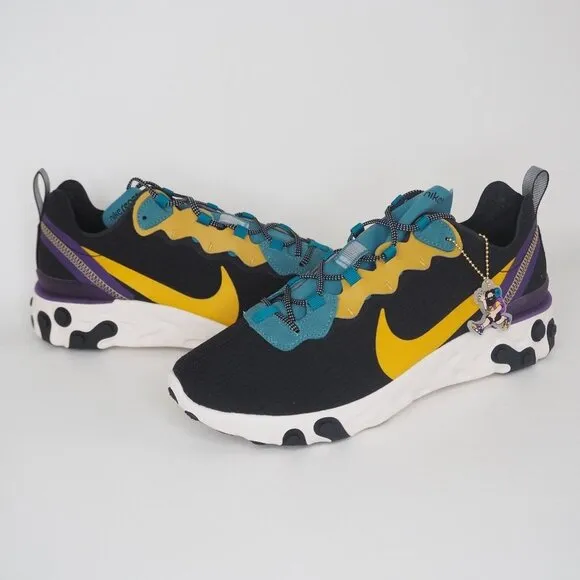 Nike React Element 55 PRM Black Teal Sneakers Women Running Size 7.5