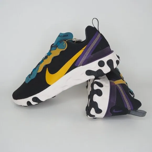 Nike React Element 55 PRM Black Teal Sneakers Women Running Size 7.5