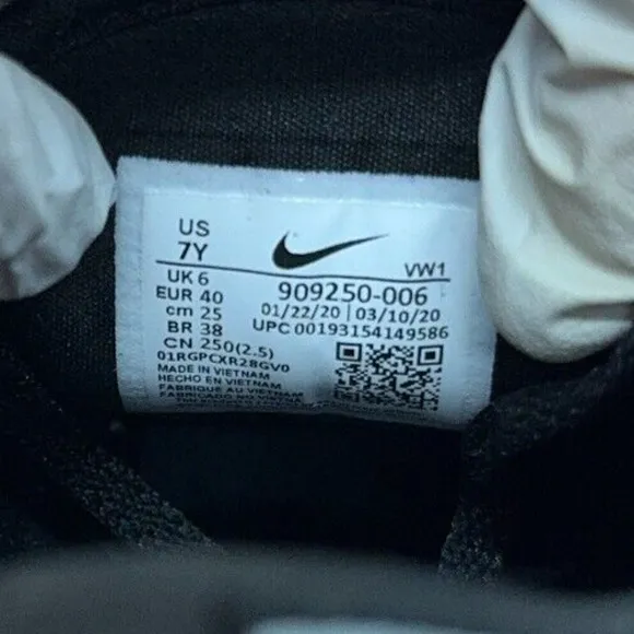 Nike Roshe G Jr Anthracite Grey‎ White Golf Shoes 909250-006 Youth Size 7Y New