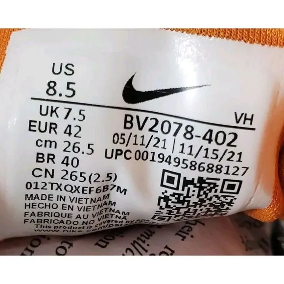 Nike SB Shoes Nyjah Free 2 Huston Dutch Navy Sunset Orange Mens 8.5 BV2078-402