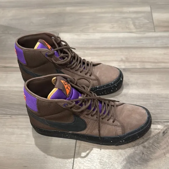 NIKE SB ZOOM BLAZER MID PRO GT QS GRANT TAYLOR TRAILS END BROWN BLACK ACG SZ 8.5