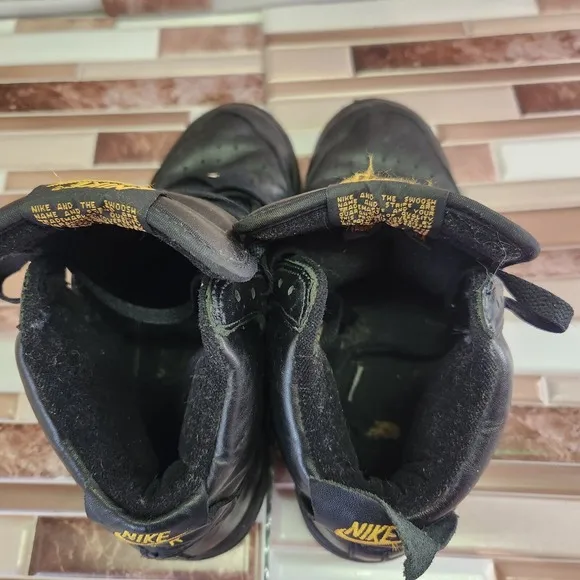 Nike Shoes Air Force 1 Youth 7 Mens7 High Top Black Leather Vintage 2000