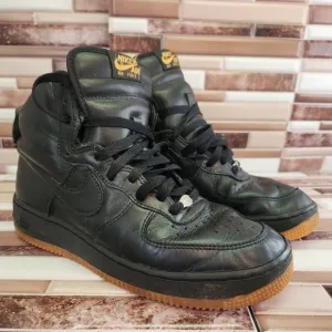 Nike Shoes Air Force 1 Youth 7 Mens7 High Top Black Leather Vintage 2000
