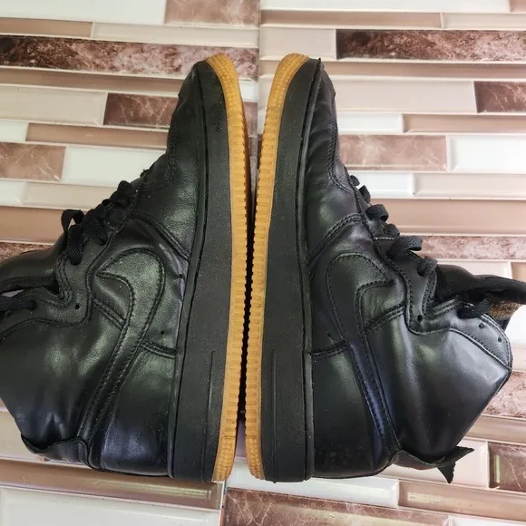 Nike Shoes Air Force 1 Youth 7 Mens7 High Top Black Leather Vintage 2000