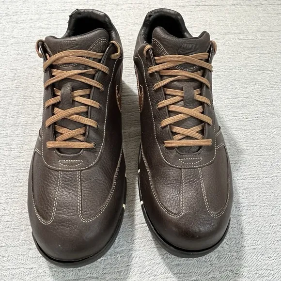 Nike Shoes Mens 10.5 Sport Performance Golf Cleats Brown Leather Lace Up Spikes