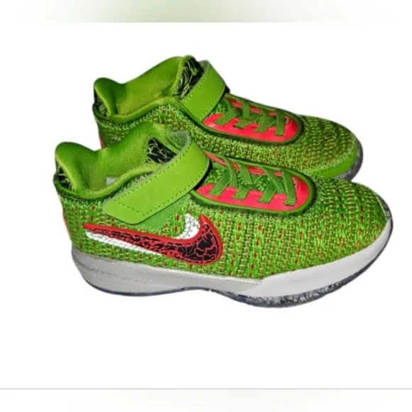 Nike TD Lebron XX shoe Green Apple silver Stocking Stuffer 11c (DQ8649-300)