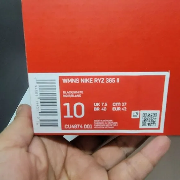 🤩Nike Women's Ryz 365 2 Casual Lifestyle Shoes Black/White Sz 10 CU4874-001 New