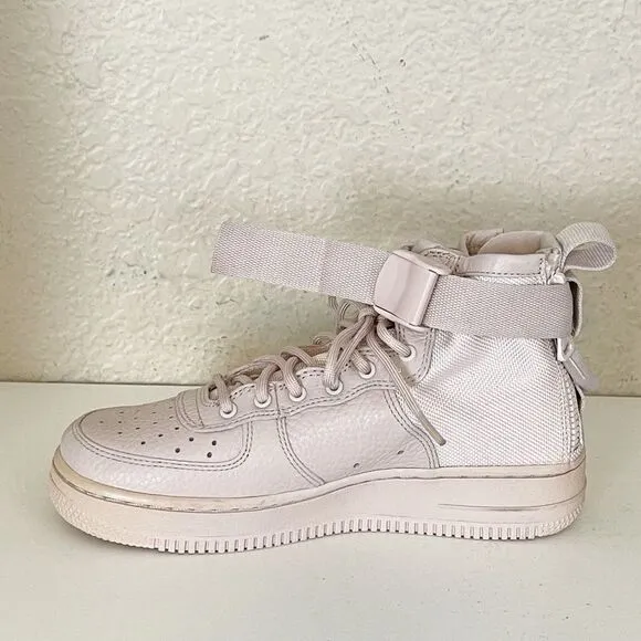 Nike Air Force AF1 pale pink hightop military sneaker shoes size 4.5Y