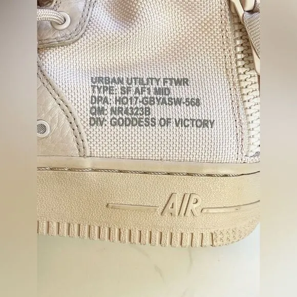 Nike Air Force AF1 pale pink hightop military sneaker shoes size 4.5Y