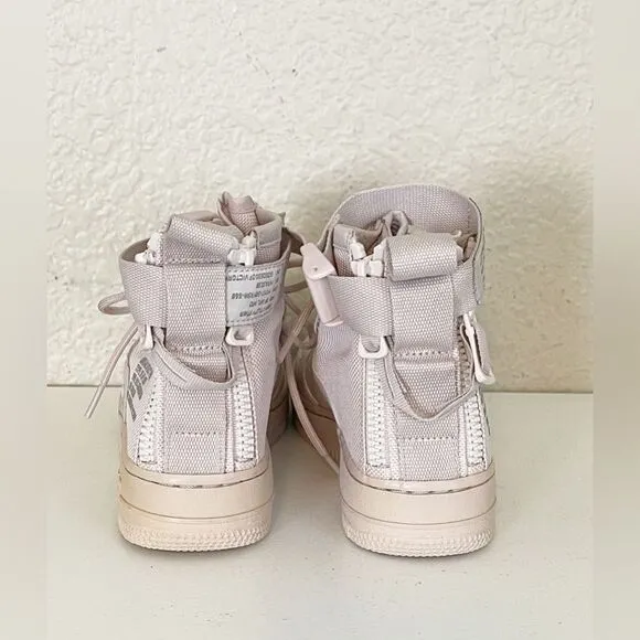 Nike Air Force AF1 pale pink hightop military sneaker shoes size 4.5Y