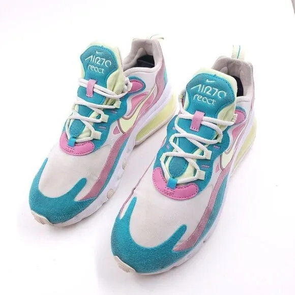 Nike Air Max 270 Womens 7.5 React Pastel Barely Volt Athletic Shoes CW7015 100