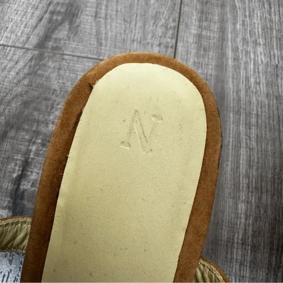 Nisolo Leather Lucia Sandals with Adjustable Ankle Strap Low Wooden Heel Size 10