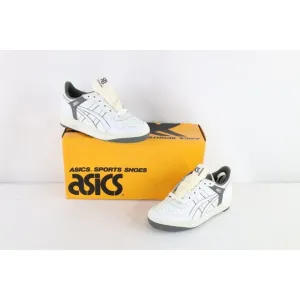 NOS Vintage 90s Asics Boys 5 Spell Out Outrage Sneakers Shoes White Charcoal