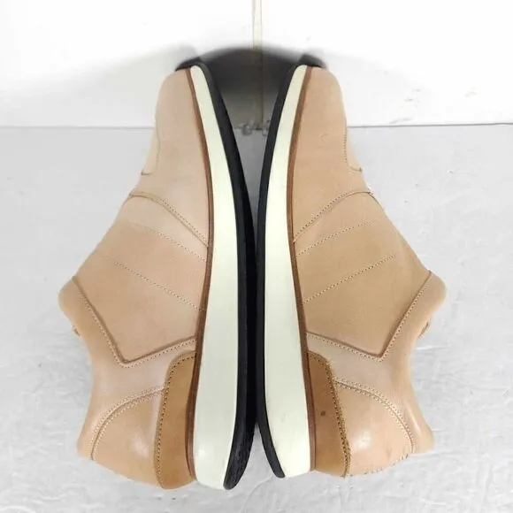 Number 288 Men's Mott Runner US 9 Beige Leather Law Top Lace-Up Sneakers Shoes