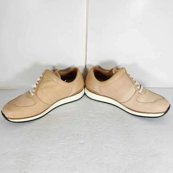 Number 288 Men's Mott Runner US 9 Beige Leather Law Top Lace-Up Sneakers Shoes