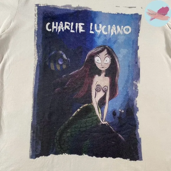 NWOT Charlie Luciano, White, ‘Little Mermaid’ T-Shirt