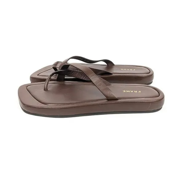 NWOT FRAME Womens Shoes Le Montauk Brown Thong Sandals Size 6.5