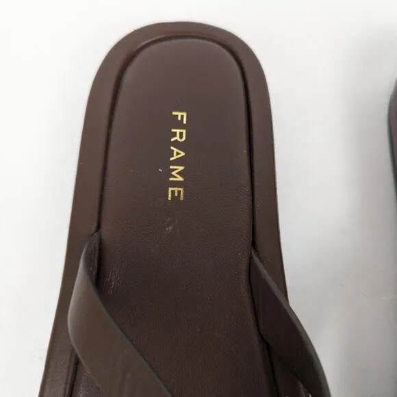 NWOT FRAME Womens Shoes Le Montauk Brown Thong Sandals Size 6.5