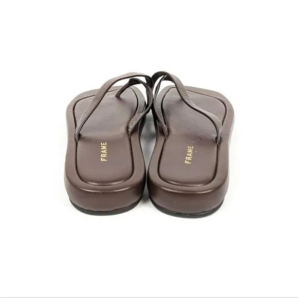 NWOT FRAME Womens Shoes Le Montauk Brown Thong Sandals Size 6.5