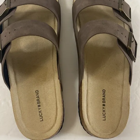 NWOT Lucky Brand blanc footbed sandals men’s size 11 adjustable straps