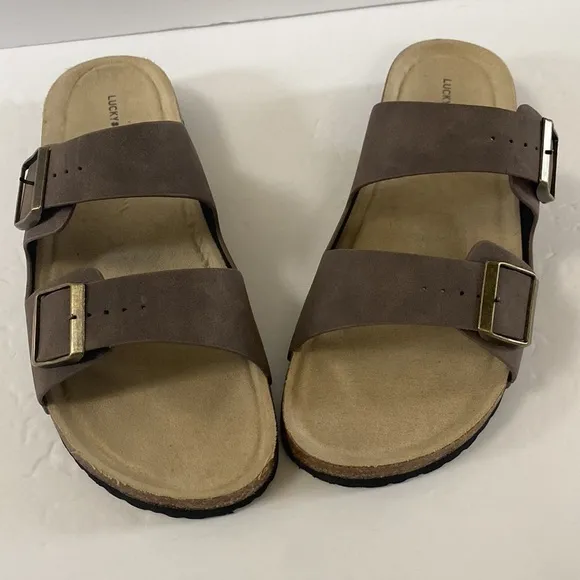 NWOT Lucky Brand blanc footbed sandals men’s size 11 adjustable straps