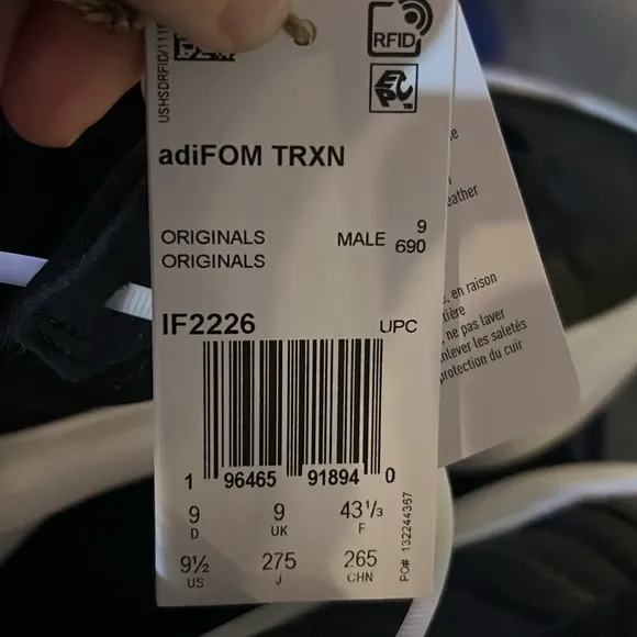 NWT - adidas adFOM TRXN men’s 9.5 - black/white - No Box Never worn