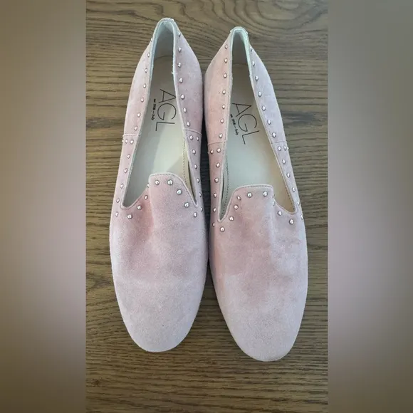 NWT AGL Pink Suede Women's Loafers size 39