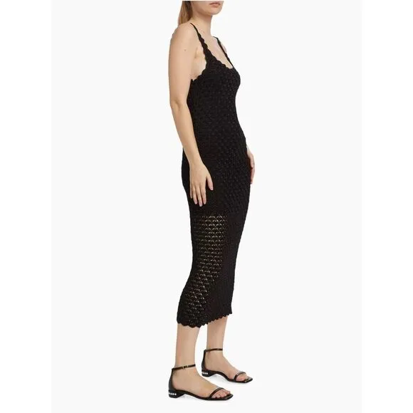 NWT Alice   Olivia Bray Luster Crochet Sleeveless Lined Maxi Dress Small $695
