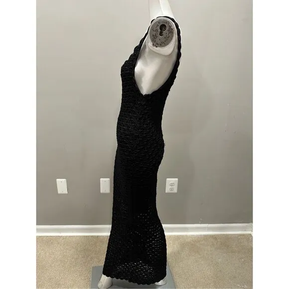 NWT Alice   Olivia Bray Luster Crochet Sleeveless Lined Maxi Dress Small $695