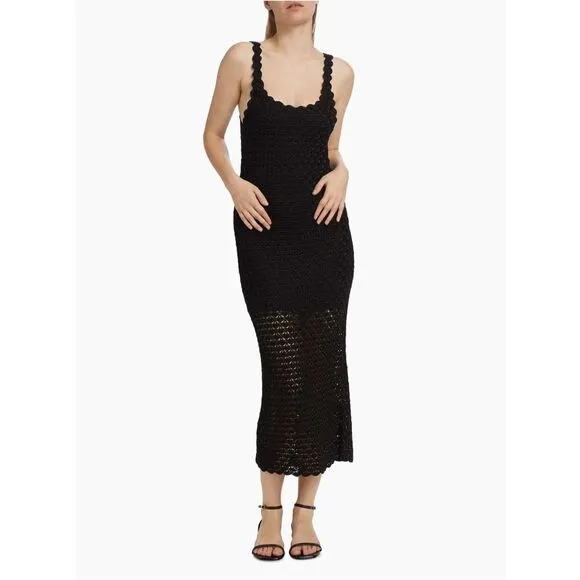NWT Alice   Olivia Bray Luster Crochet Sleeveless Lined Maxi Dress Small $695